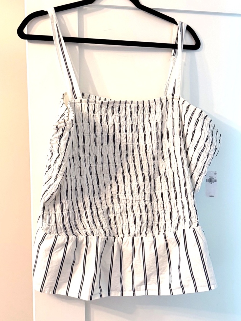 Old Navy 2X NWT Smocked Striped Tank Top | White & Navy